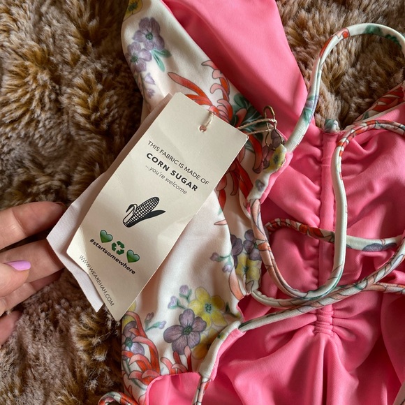 NWT Hah Swim floral one piece swimsuit with cutouts - Picture 8 of 10